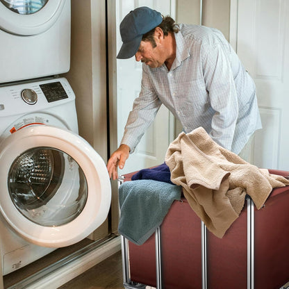 Heavy-Duty Commercial Laundry Cart on Wheels, 11.35 Bushels Large Capacity Rolling Laundry Basket with Removable Waterproof Canvas Bag for Home, Hotels & Facilities